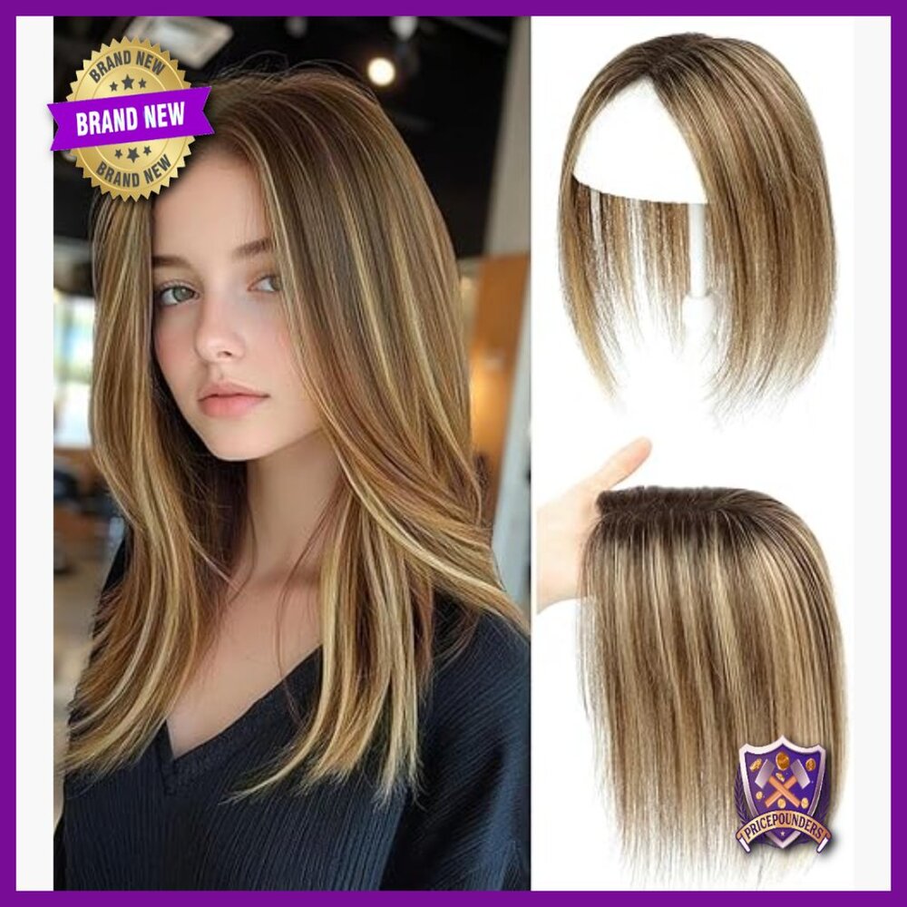 10 Inch Human Hair Topper for Thinning Hair, Swiss Base, No Bangs